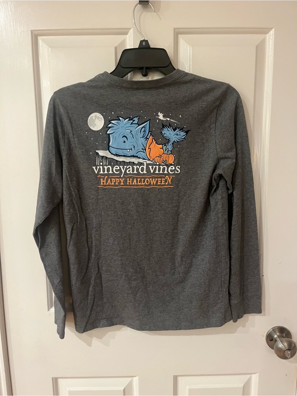 Vineyard Vines Gray Long-Sleeve Kids Halloween Tee size 12/14